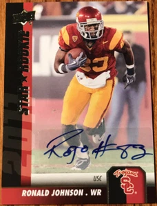 2011 Upper Deck Rookie Autographs Ronald Johnson #51 USC Trojans - Picture 1 of 2