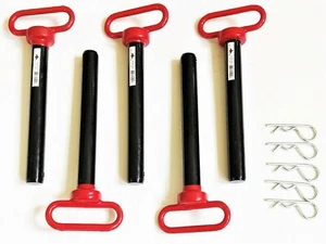 5 GOLIATH INDUSTRIAL RED HANDLE 1" X 8" TRACTOR HITCH PINS WAGON TRAILER RHP10L - Picture 1 of 3