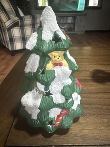 Ceramic Vintage Christmas Tree No Base 7” Tall  Tea Light  Tree - Bild 1 von 9