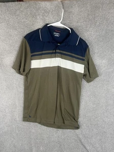Camisa Polo Untuckit Para Hombre Mediana Azul Verde Rayas 100% Poliéster Golf Informal - Imagen 1 de 12