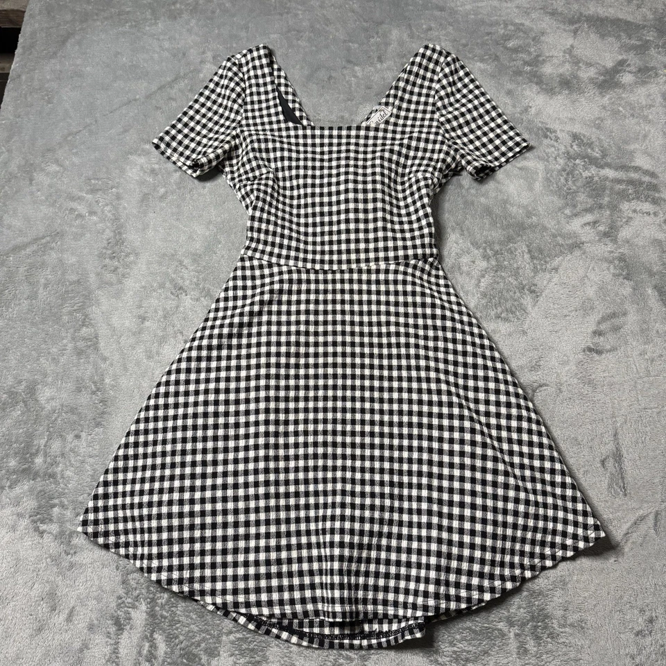 Vestido SNIDEL a cuadros negro con lazo trasero para mujer talla 1 (aprox. S) Hecho en Japón Foto 1 de 4