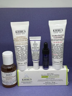 6 LOT Kiehls Retinol FACIAL CLEANSER Foaming Face Wash TONER Oil Auto-Tone SPF30 - Image 1 of 3