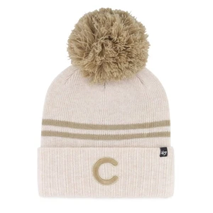 Women's '47 Natural Chicago Cubs Latte Cuffed Knit Hat with Pom - Picture 1 of 2