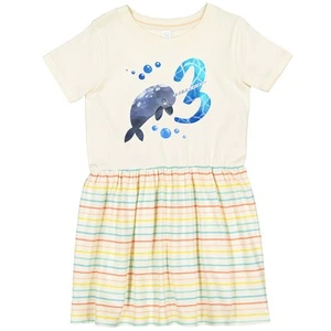 Inktastic Cute Narwhal 3rd Birthday Toddler Dress Birthdays 3 Three Turning Year - Picture 1 of 6