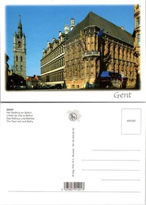 Europe Belgium Gent Town Hall and Belfry Steeple Bell Tower UNP Postcard - Picture 1 of 1