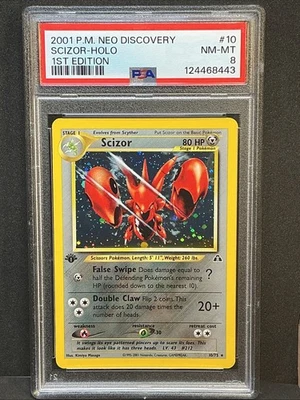 2001 POKEMON NEO DISCOVERY 1ST ED #10 SCIZOR-HOLO PSA 8 - Image 1 of 4