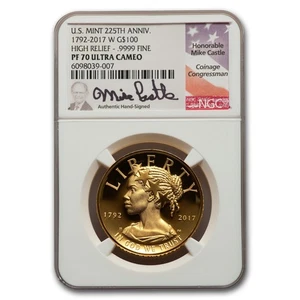 2017-W HR American Liberty Gold PF-70 NGC (Castle Signed) - Picture 1 of 3