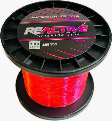 Reactive Superior Hi-Viz粉色单丝钓鱼线“发光” — 第 1/4 张图片