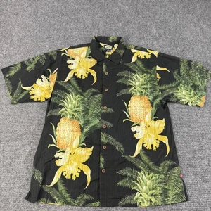 Tommy Bahama Hemd Herren Medium schwarz Hawaii Camp Ananas tropisch Blumen - Bild 1 von 9