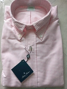 Brooks Brothers Made In USA 15,5/34 rosa check vestibilità Milano - Foto 1 di 6