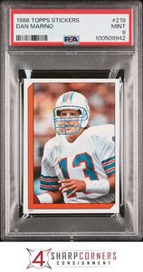 1986 Topps Sticker #219 Dan Marino Delphins Hof PSA 9 - Bild 1 von 2