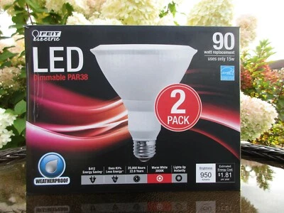 Feit Outdoor/Indoor 90-Watt Replacement PAR38 LED Flood Light Dimmable 2-PacK - Image 1 of 4