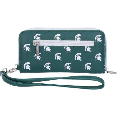 Women's Michigan State Spartans Zip-Around Wristlet Wallet Cover