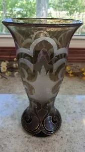 Honesdale vergoldete Säure geätzte Kamee Glas Vase - Bild 1 von 9