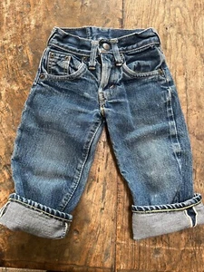 Vtg 1960s Levi's Toddler Jeans Big E Single V Stitch Sz 0 302-0117 Dark Redline - Picture 1 of 24