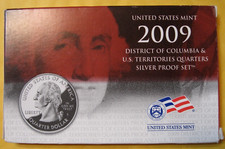 2009  U.S. Mint Silver Proof Quarter Set~U.S. Territories/DC with Box & COA