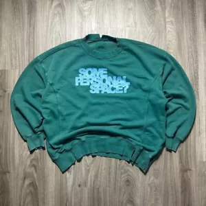 Vintage Aerie grünes Sweatshirt mit Rundhalsausschnitt und Details im Used-Look - Bild 1 von 4