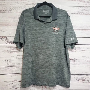 RARE Under Armour Mens XL Gray Polo PBR "Be Cowboy" Performance Embroidered Y13 - Picture 1 of 8
