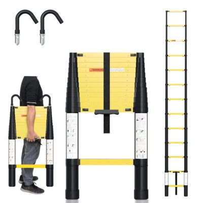 Teleskopleiter Multifunktion Haken Gelenk Klappleiter Stehleiter Ausziehbar Alu - Bild 1 von 4