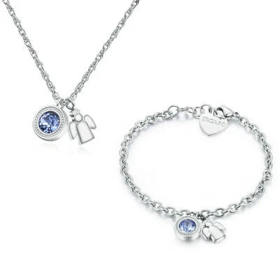 Collana e Bracciale Donna Sagapo con Angelo in Acciaio S’agapo SKT03 SKT13 - Immagine 1 di 2