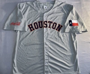 Houston Astros Baseball Grey Jersey Coca-Cola Texas Flag Adult XL - Picture 1 of 8