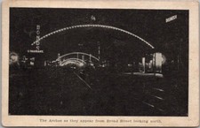 1909 COLUMBUS DISPATCH Ohio Postcard "Arches from Broad Street Looking North"