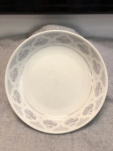 CCL3 by Fine China Classic Blue Pink White Gray Flowers Coupe Soup Bowl Silver - Picture 1 of 3