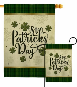 Tartan St Patricks Garden Flag Springtime Patrick Decorative Yard House Banner - Picture 1 of 19