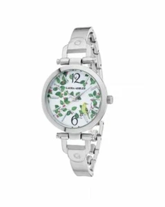 NEW Laura Ashley Thin Silver Metal Band Women’s Designer Avery Garden Watch - Picture 1 of 3