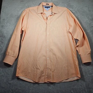 Tommy Hilfiger Shirt Men's Size L Orange Long Sleeve Dress Shirt Striped With E - Picture 1 of 7