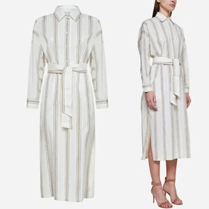 Max Mara Deserto gestreiftes Hemd mit Baumwollmischung Kleid Größe IT 38/US 4 - Bild 1 von 6