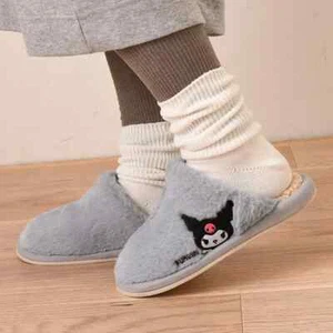 Sanrio Characters Kuromi Gray Lightweight Room Shoes with Fleece Lining JP LTD - Picture 1 of 4