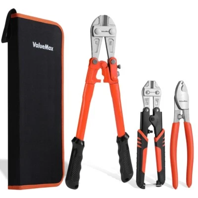 ValueMax 3-PCS Bolt Cutter Plier Set 14" Bolt Cutter 8" Bolt Cutter Cable Cutter - Image 1 of 4