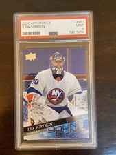 2020-21 Upper Deck #461 Ilya Sorokin Young Guns Rookie Card Islanders PSA 9 Mint