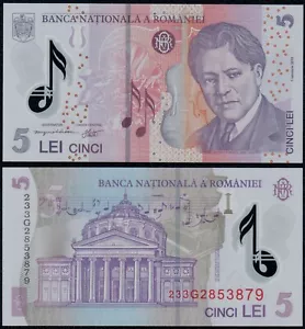 ROMANIA 5 LEI (P118) 2018 (2023) POLYMER UNC - Picture 1 of 1