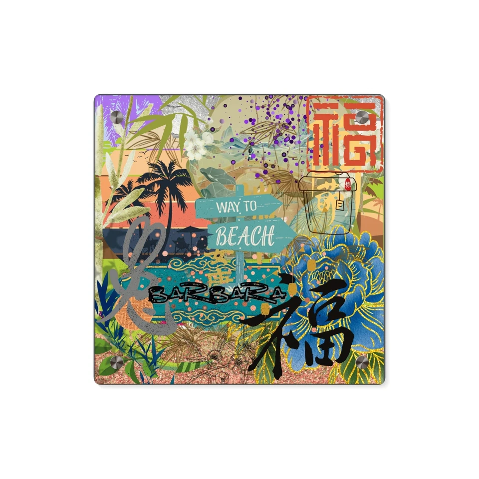 Arte de Pared Acrílico Tropical BARBARA - Decoración Floral Personalizable, Decoración de Pared, Hogar Foto 1 de 1