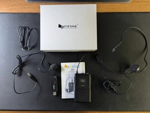 Fifine Technology UHF Wireless Lapel and Headset Microphone Kit K037B Open Box - Picture 1 of 3
