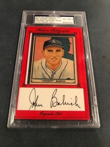 Johnny Babich Historic Autograph 40/43 1941 Play Ball #40, Autograph PSA 6 EX-MT