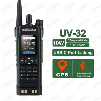 BAOFENG UV32 Amateur Walkie Talkie USB Typ C Flugfunkgerät GPS Bluetooth APP DE - Bild 1 von 4