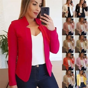 Chaqueta de trabajo de oficina Prendas para el torso Delgada Manga Larga Verano Mujeres Abrigo Damas Blazer Traje - Imagen 1 de 23