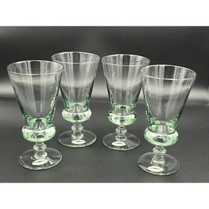 Unique Rare Ngwenya Swaziland Green Tint Glass Goblets Barware - Set Of 4 New - Picture 1 of 9