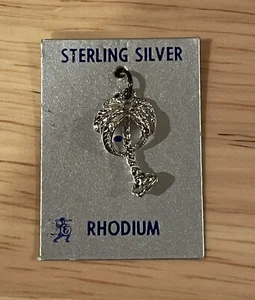 Sterling Silver Palm Tree Pendant Charm - Picture 1 of 3