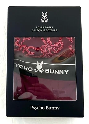 Paquete de 2 calzoncillos boxer Psycho Bunny para hombre con logotipo GRANDE, calzoncillos boxer lisos Foto 1 de 2