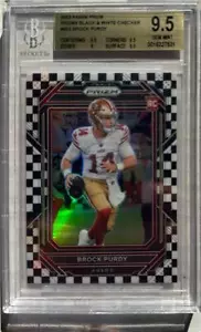 2022 Brock Purdy Panini Prizm Black & White Checker… BGS 9.5 Gem Mint - Picture 1 of 2