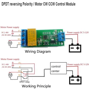 5V-12V DPDT Control Reversing Polarity Relay Motor CW CCW MCU Delay Timer Module - Picture 1 of 4