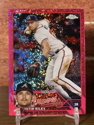 2023 Topps Chrome Austin Riley Magenta Speckle Refractor /250 Atlanta Braves - Image 1 of 2