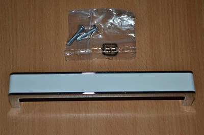 EUREKA Poignée métallique pour meuble - chrome/blanc - 169 mm