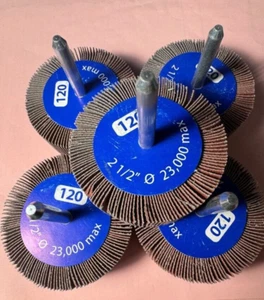 Abrasive Flap Wheels, 2-1/2" dia x 1" long, 120 grit - 5 pack Garryson G10034 - Picture 1 of 5