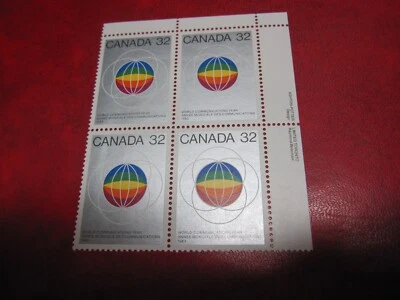 CANADA Unitrade# 976 32c UNITED NATIONS WORLD COMMUNICATIONS UR INSCRIPTION MNH - Image 1 of 2