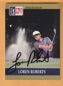 Tarjeta de golf Loren Roberts 1990 Pro Set 11H firmada AUTO - Imagen 1 de 2